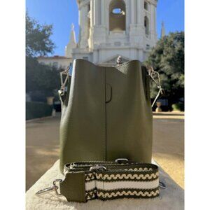 Ema Green Italian Leather Shoulder Bags